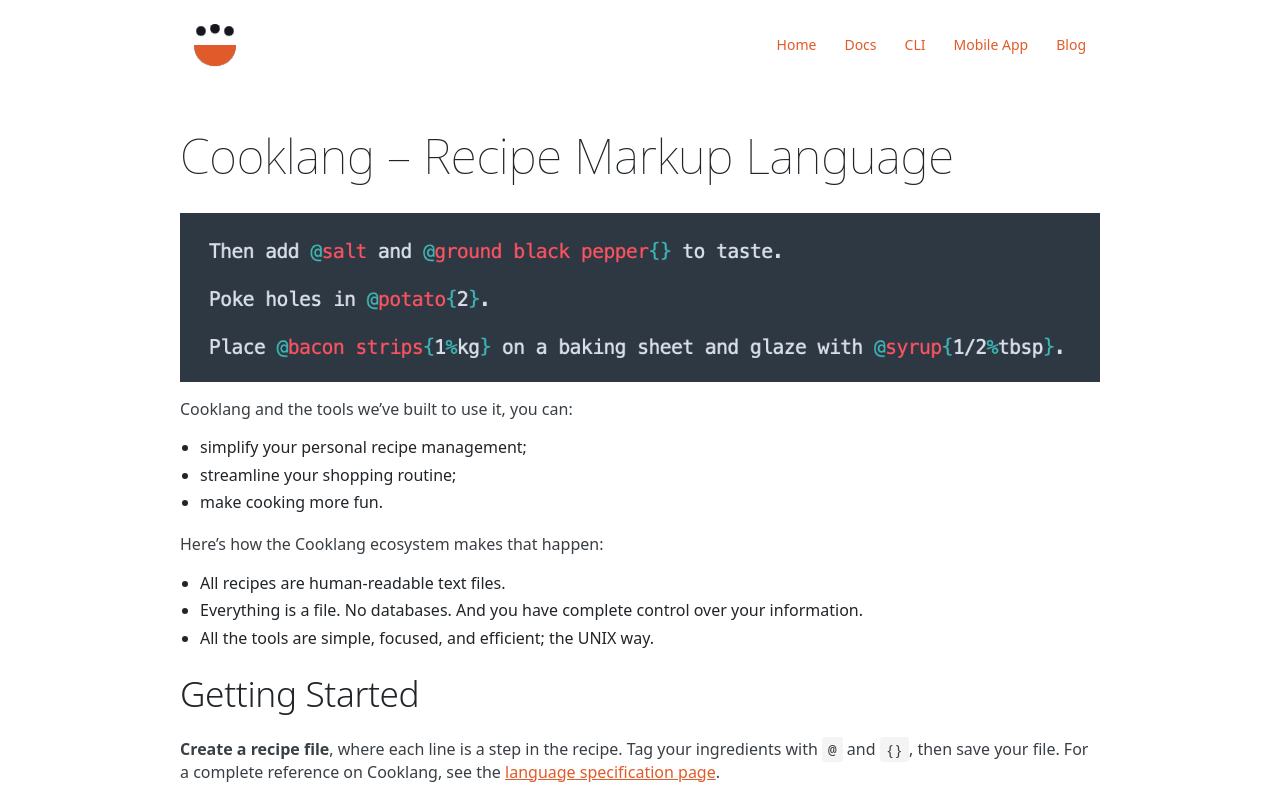 CookLang: recipe markup language