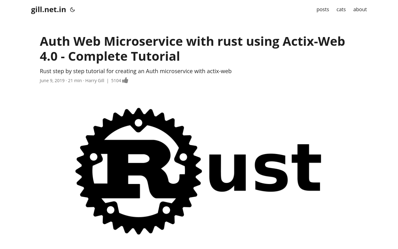 Auth Web Microservice with rust using Actix-Web 3.0 - Complete Tutorial - Harry Gill