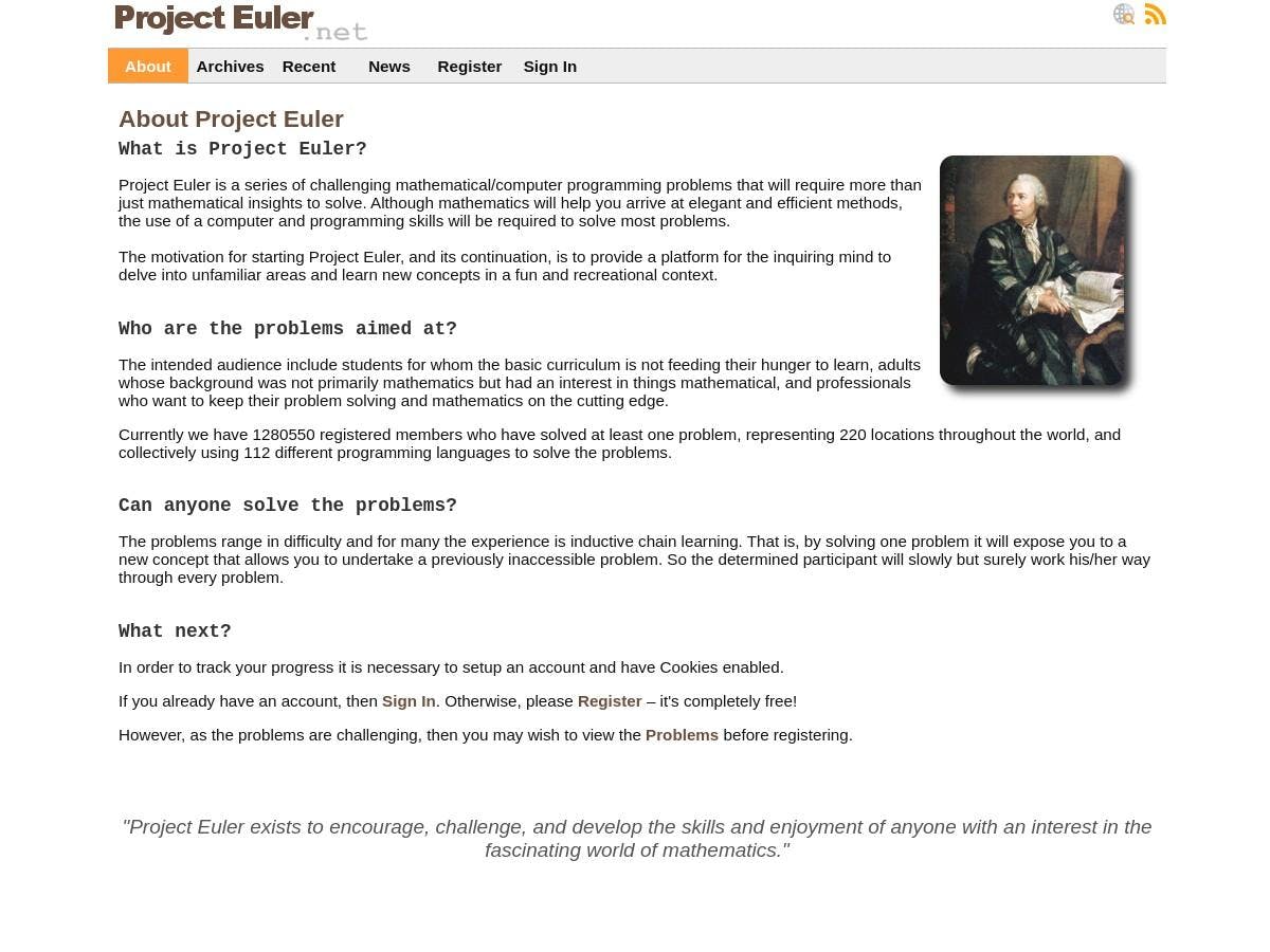 About - Project Euler
