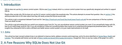 Why SQLite Does Not Use Git